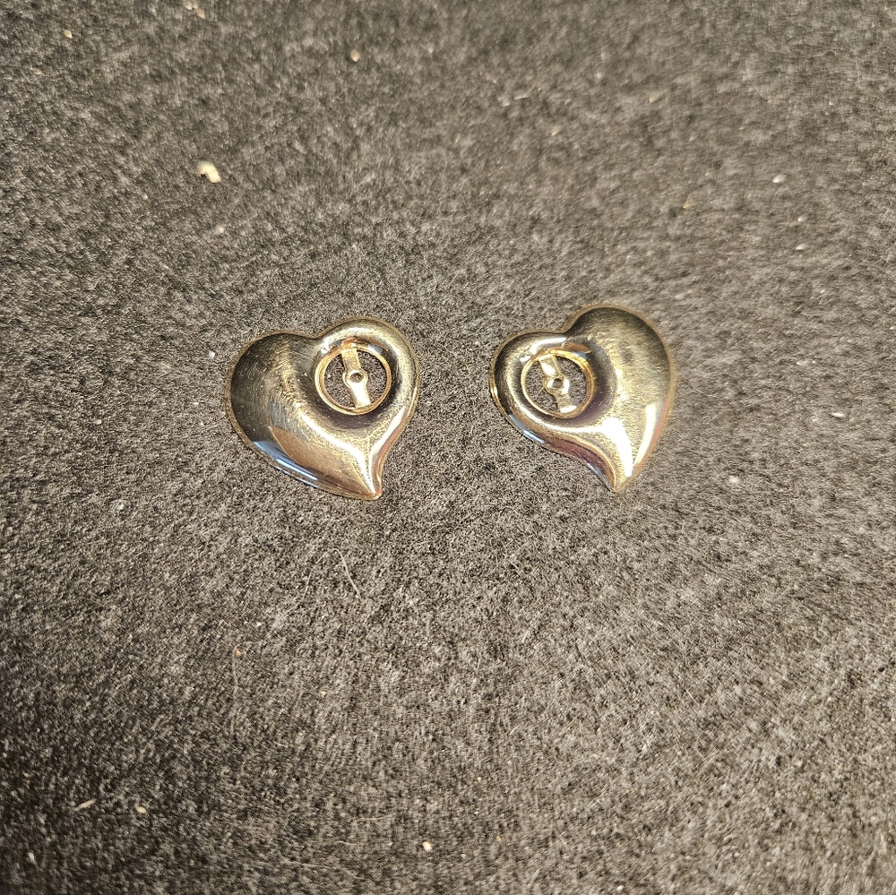 14k gold earring jackets. Heart shaped. A 585 stamped
